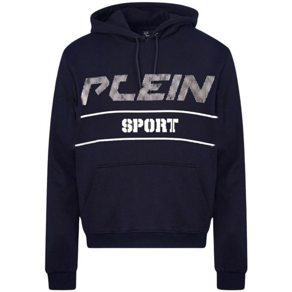 Plein Sport White Logo Navy Blue Hoodie S