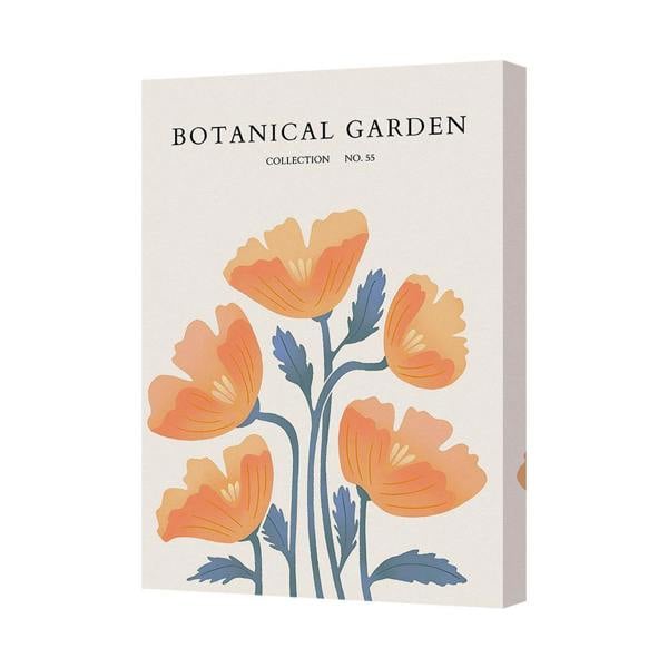 Benjamin Tate Design Botanical Garden Canvas Print No 55 Orange Flowers Wall Art