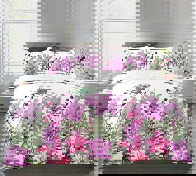 HomeSpace Direct Lily Lilac Duvet Cover Set