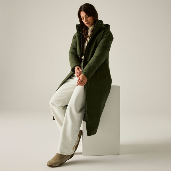 Regatta Womens Janna Waterproof Long Length Insulated Jacket - Dark Khaki