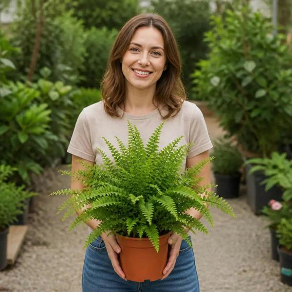 Nephrolepis Boston Fern 17cm Pot – Easy Care Pet Friendly Indoor Houseplant