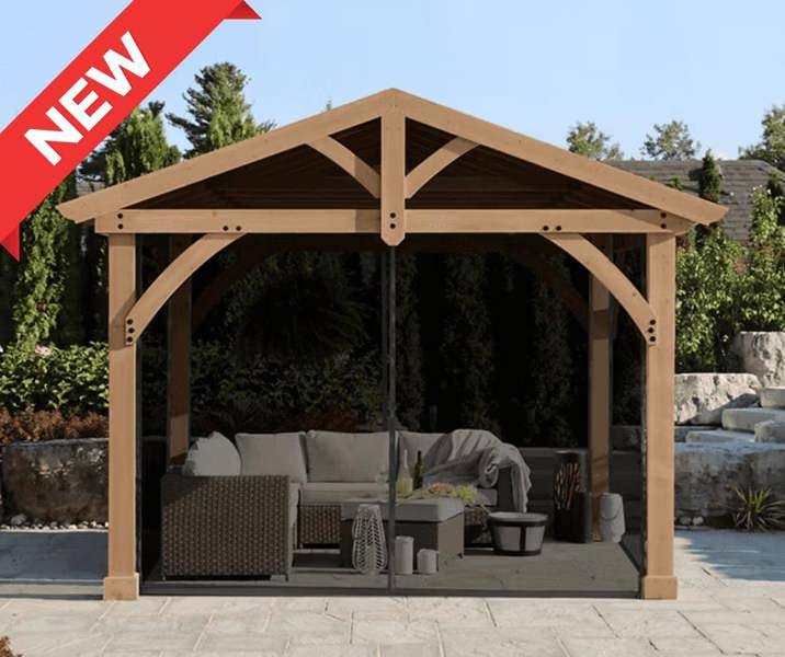 Avery Pavilion 12ft x 10ft (3.7m x 3m) With FREE Phifer Mesh Curtains Backyard Bliss 1