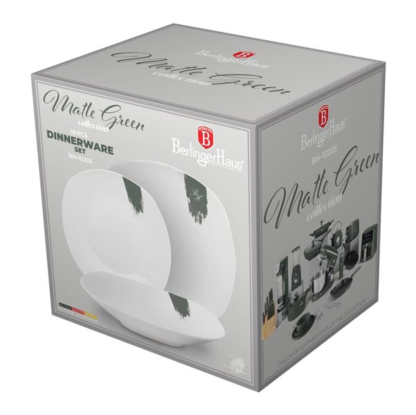 18 pcs dinnerware Berlinger Haus BH10205 Matte Green