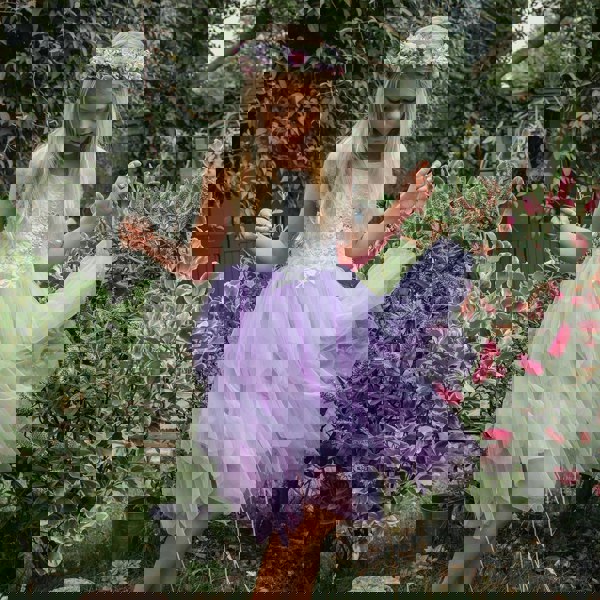 UK Flower Girl Boutique Boho Dreams Dress - Lilac Applique