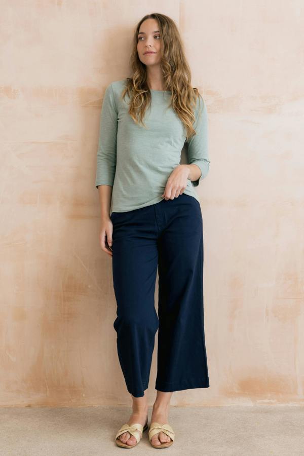 Lily & Me Isla Stretch Twill Crop Trousers Navy