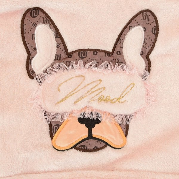 River Island Girls Mini Frenchie Eyemask Cosy Robe In Pink
