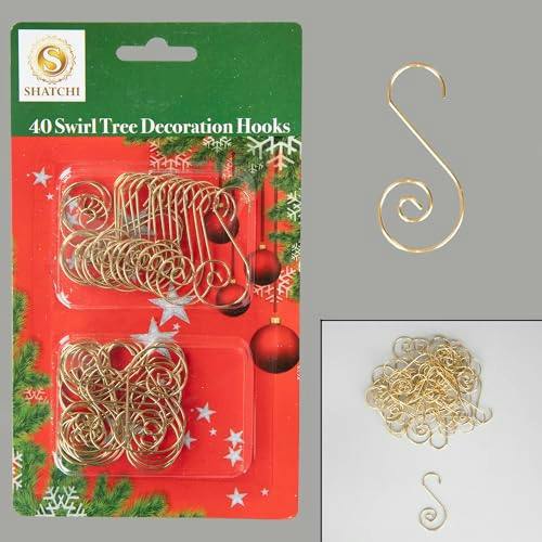 40Pcs Gold Swirl Tree Decoration Hooks for Christmas Ornaments and Festive Displays image 8