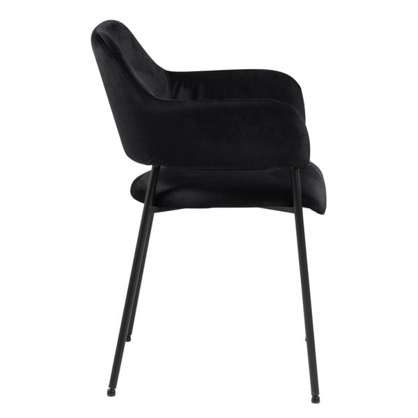 Furniture To Go Lima Dining Chair with Armrest in Black Set of 2