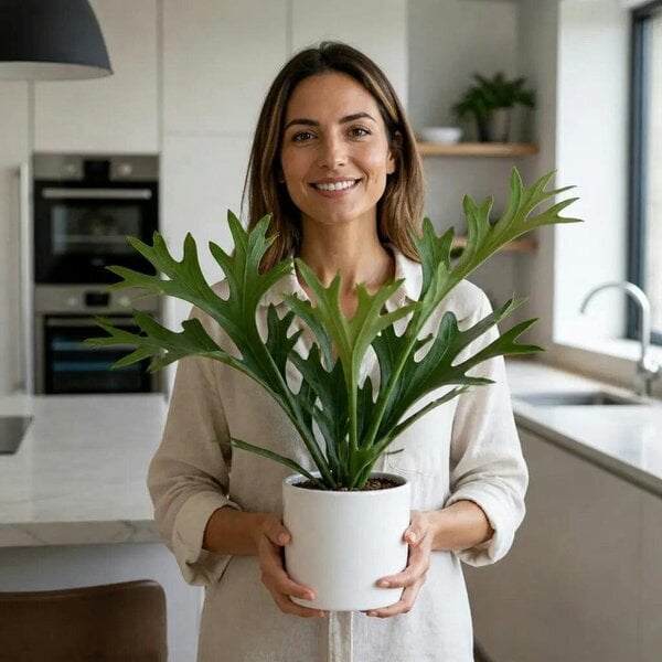 Platycerium Bifurcatum Staghorn Fern – Unique Antler-Shaped Foliage Indoor Houseplant