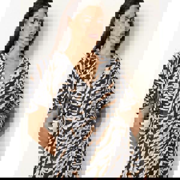 Blue Vanilla Coconut Button Shirred Waist Dress