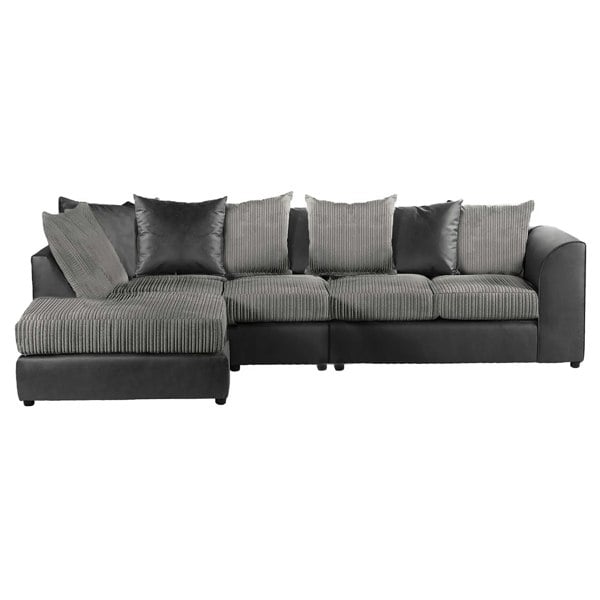 Furnishings For Less Luxor Full Cord Fabric 5 Seater Corner Sofa Scatter Back