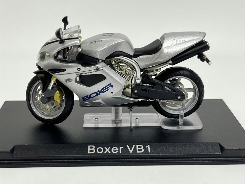 a silver motorcycle on a stand