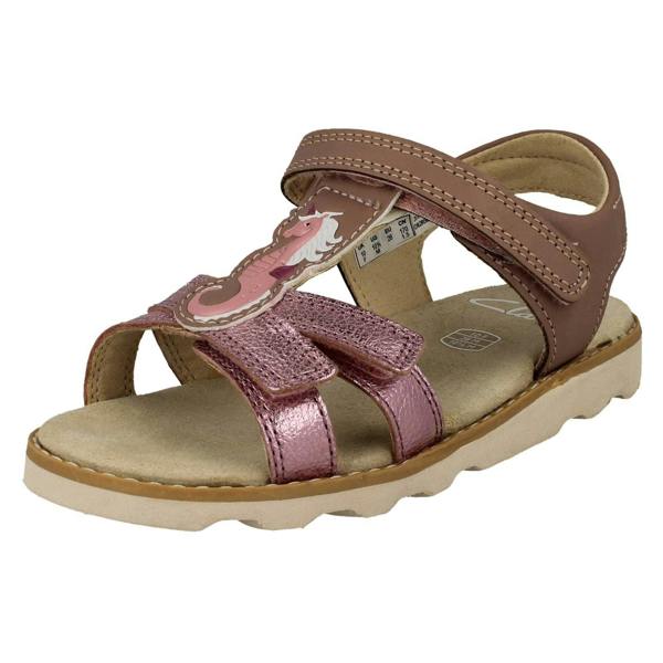 Clarks Girls Clarks Hook & Loop Sandals With Seahorse Motif Crown Brill