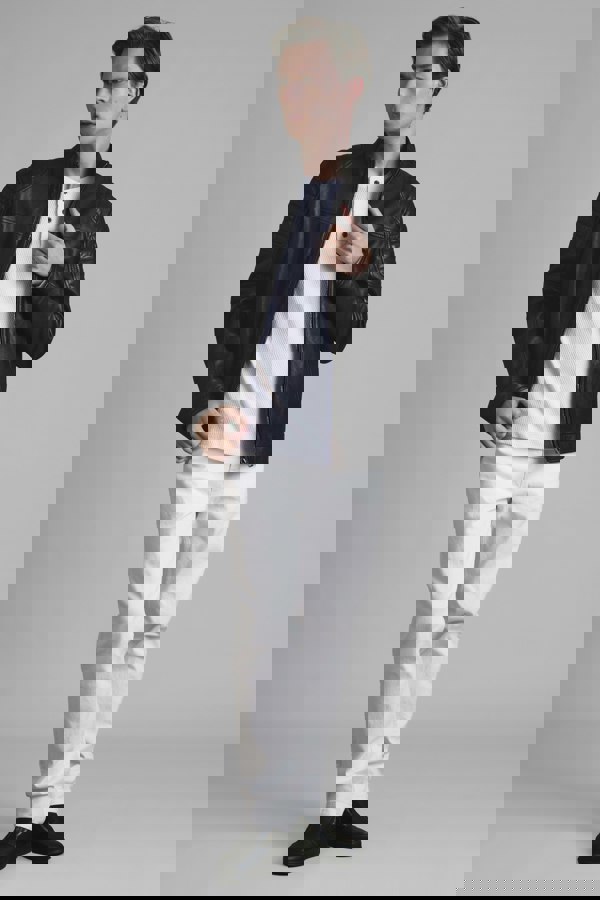 Classic Mens Black Premium Leather Jacket