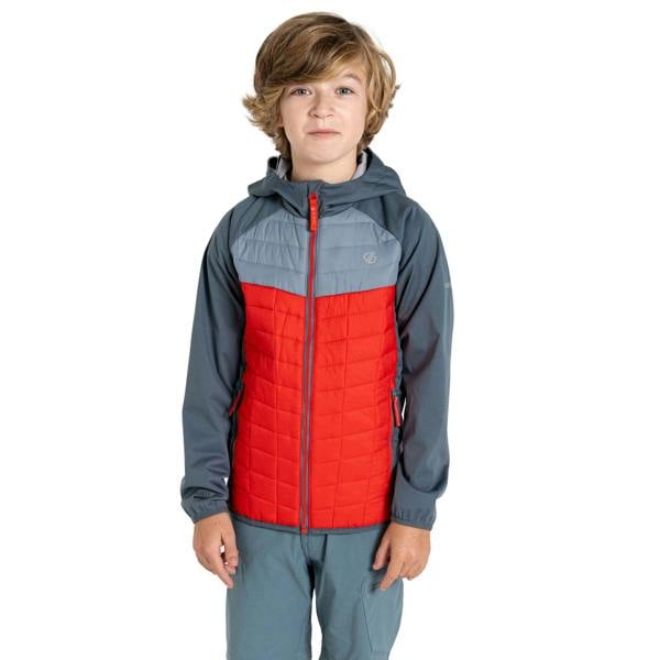 Dare 2B Childrens/Kids Explore II Colour Block Hybrid Jacket - Lead Grey/Stormy Weather/Seville - 