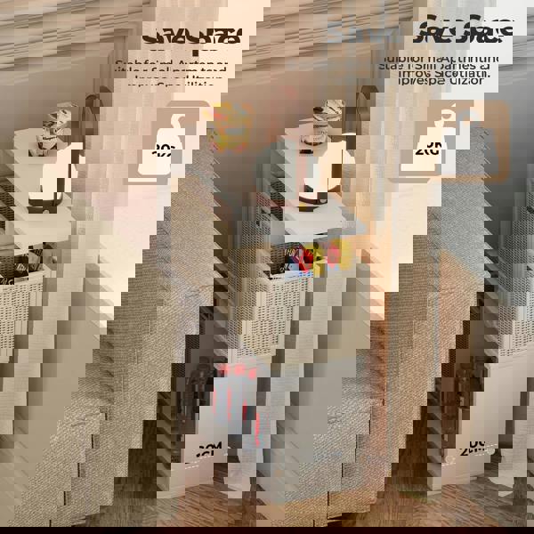 Levede 20cm Slide Table for Living Room Sofa End Narrow Space 3 Tier Storage