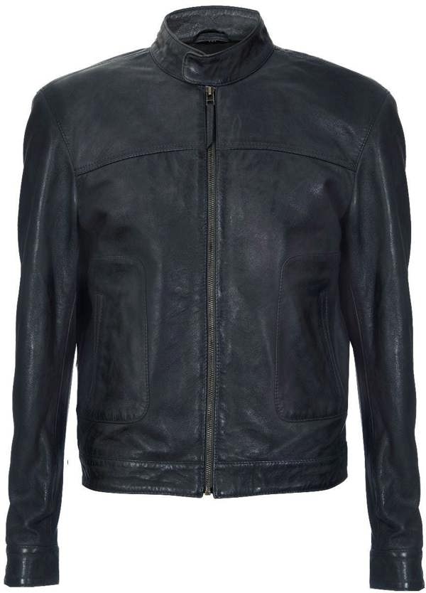 Infinity Leather Men’s Classic Fitted Leather Biker Jacket-Austin