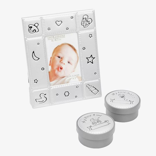 T. H. Baker Celebrations First Tooth Curl Box And Frame Gift Set CG123