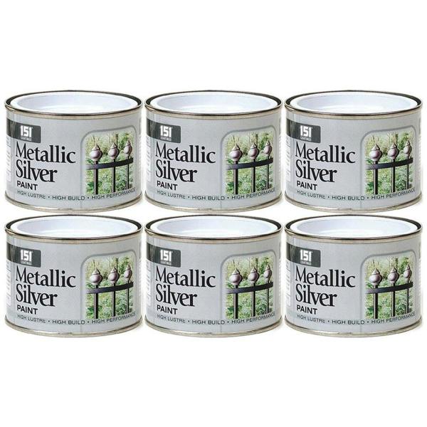 151 6X Metallic Silver Paint Tin 180ml