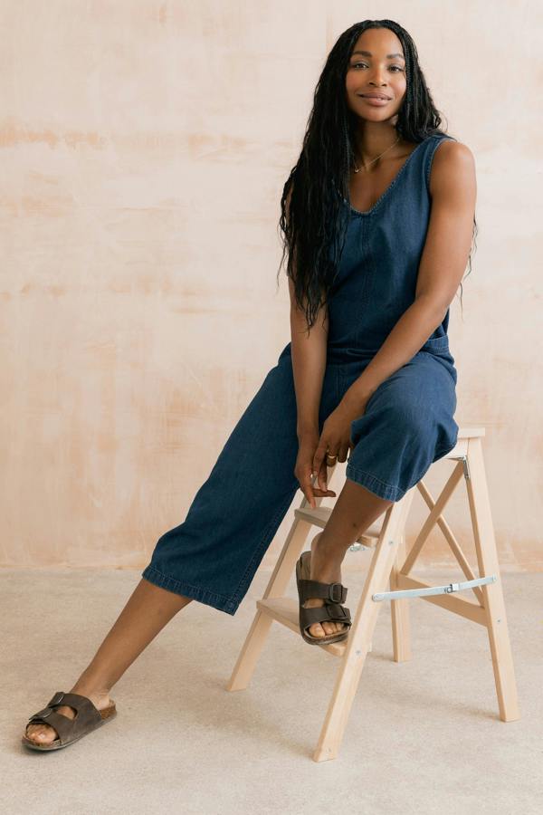 Lily & Me Erica Denim Wide Leg Jumpsuit