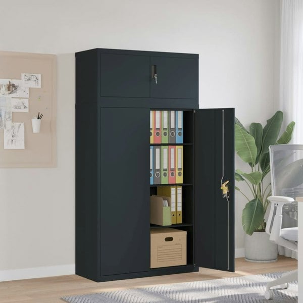 Berkfield File Cabinet Anthracite 90x40x180 cm Steel