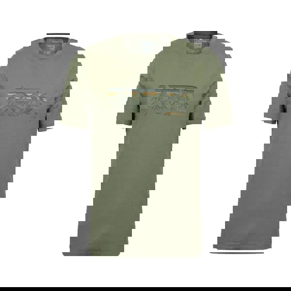 Mountain Warehouse Mens Mountain Stripes T-Shirt - Khaki Green