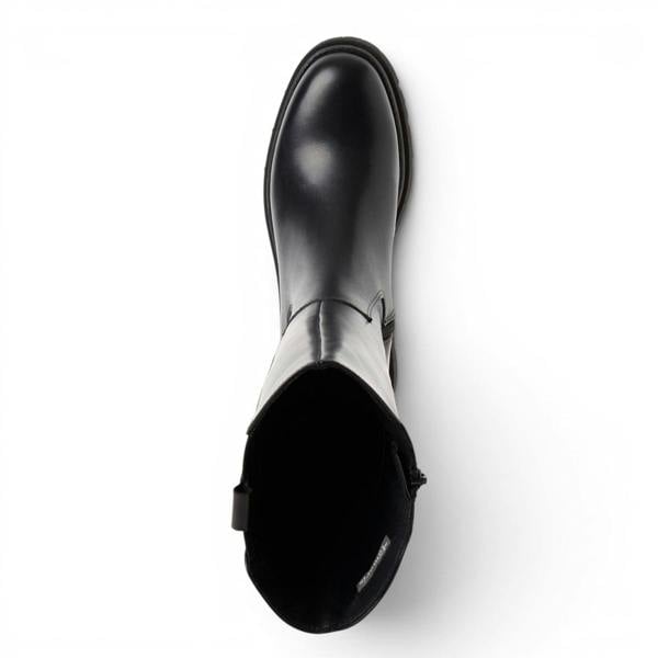 Tamaris Women’s Black Leather Knee High Platform Heel Long Boots - 25608-41