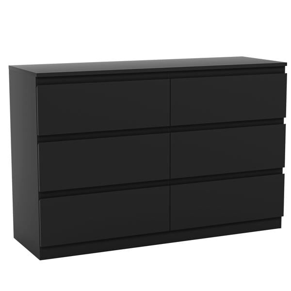 Vida Designs Denver 6 Drawer Chest, Black