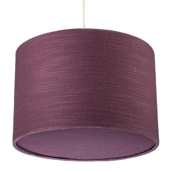 Tawny Port Burgundy Textured Linen Pendant Light Shade with Diffuser Image 4