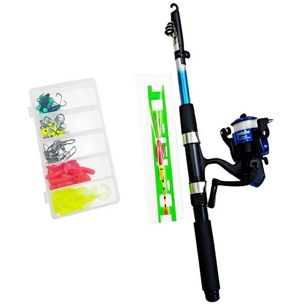 Gr8 Garden 1.8m Telescopic Fishing Rod & Spinning Reel Combo Full Tackle Kit for Beginners