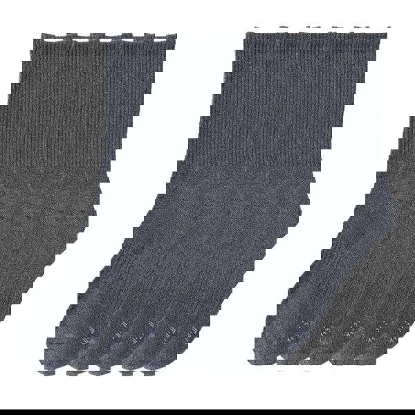 Anysox 5 Pairs Size 2-6 Fashion Socks High Quality Office Sports Business Long Socks Cotton Solid Colors Skateboard Knitted Casual Dark Grey