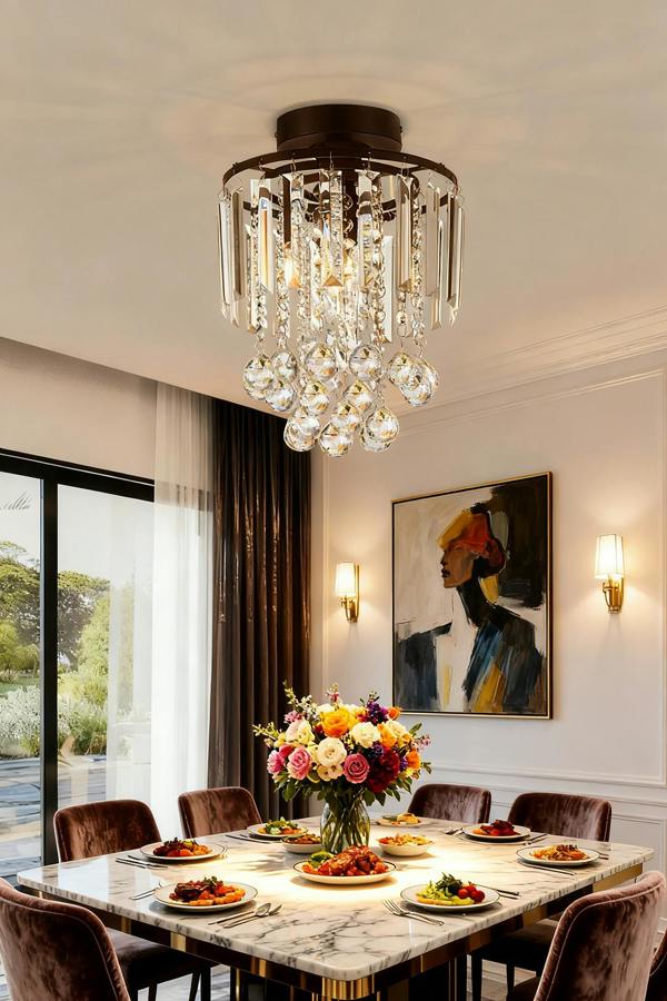 Morden Crystal Mount Ceiling Light