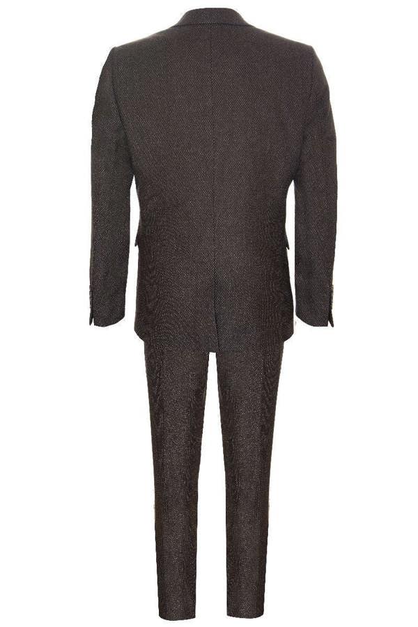 TruClothing Mens Brown Wool 3 Piece Suit Double Breasted Tweed Peaky Blinders 1920