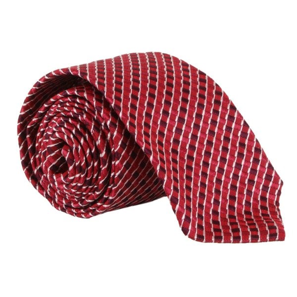 Dunhill woven silk tie in a carbon fibre pattern