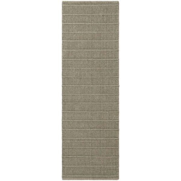 Camden Wool Parker Rug Grey, heat-insulting, striped textured design.
