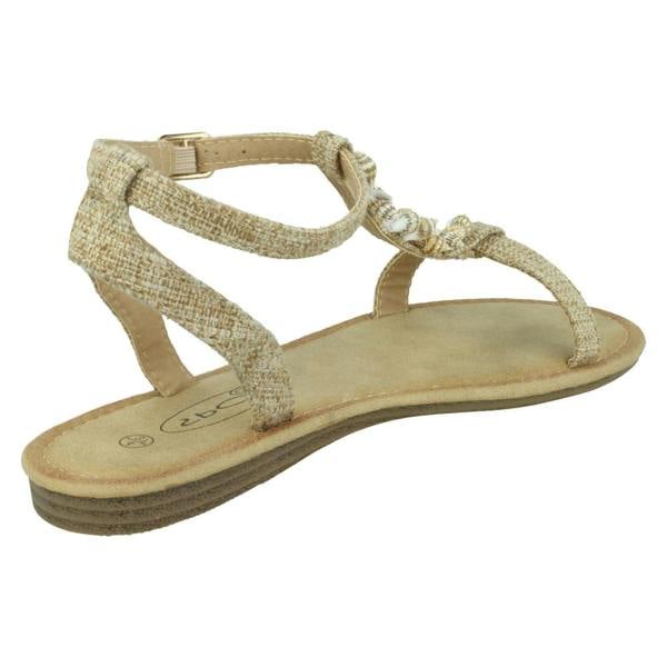 Spot On Ladies Spot On Shell T-Bar Sandals F00360