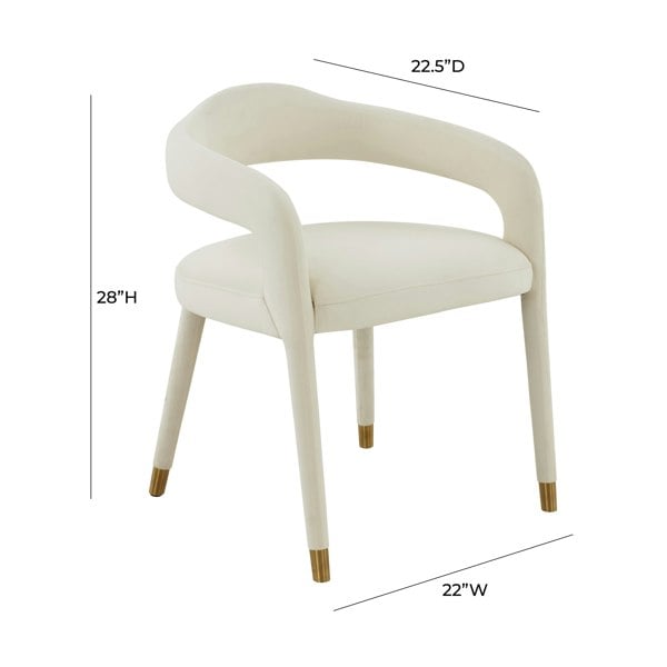 Furniture Edit Lucia Cream Velvet Dining Chair