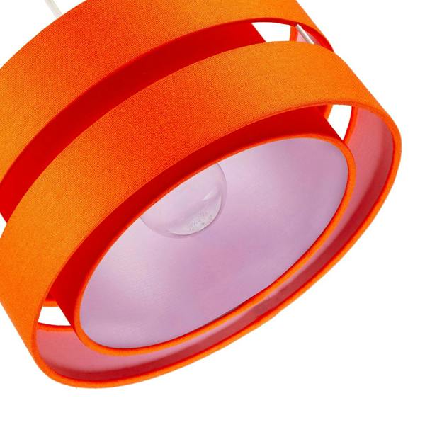 Modern Orange Linen Fabric Triple Tier Ceiling Pendant Light Shade Image 5