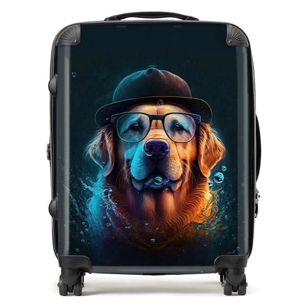 Warren Reed Golden Retriever Dog Splashart Suitcase