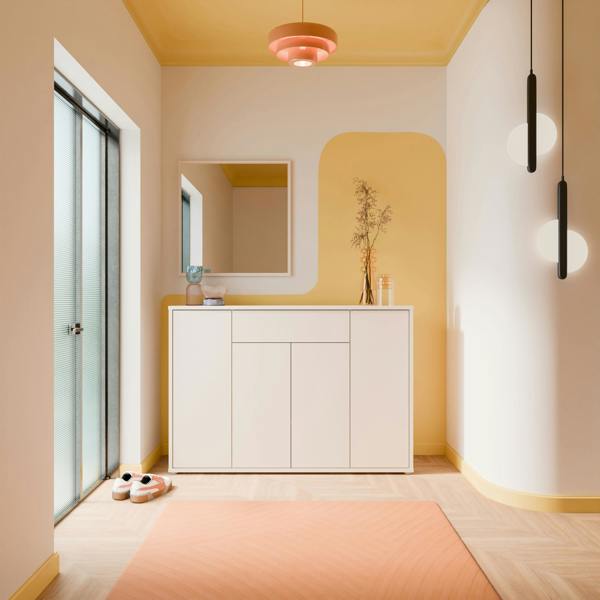 Furniture To Go Alice Springs Sideboard with 4 Doors Push-to-Open & 1 Centralised Drawer Push-to-Open in Sand