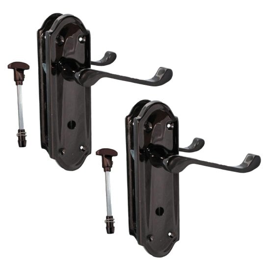 EDH Door Hardware Black Nickel Door Handles - Askworth Internal Door Handle Set for Internal Doors