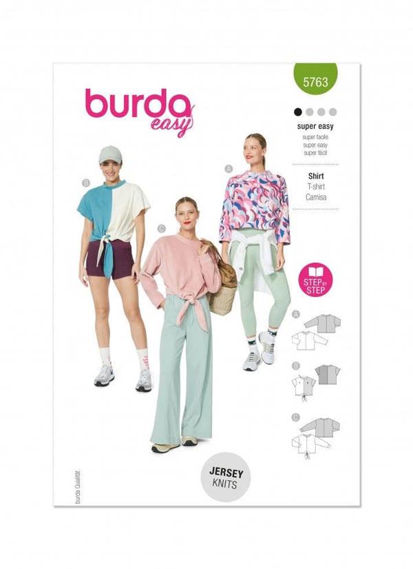Burda Sewing Pattern 5763 Tops For Women, 8-22 (34-48) - Easy