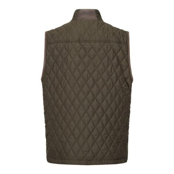 Hoggs of Fife Lindores gents quilted gilet back view classic country waistcoat for farmers