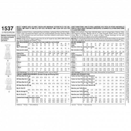 Simplicity Sewing Pattern 1537, Dresses for Women, 10-12-14-16-18 - Intermediate