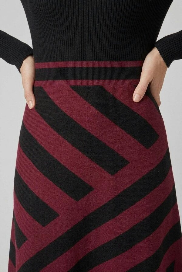 Izabel London Geo Print High Neck Jumper Midi Dress