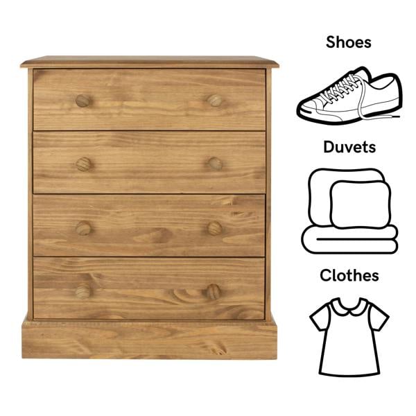 Core Products Cotswold 4-Drawer Chest of Drawers