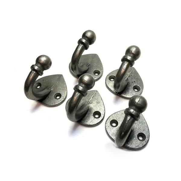 Antique Cast Iron Spearhead Robe Hook 50mm - Pack of 5