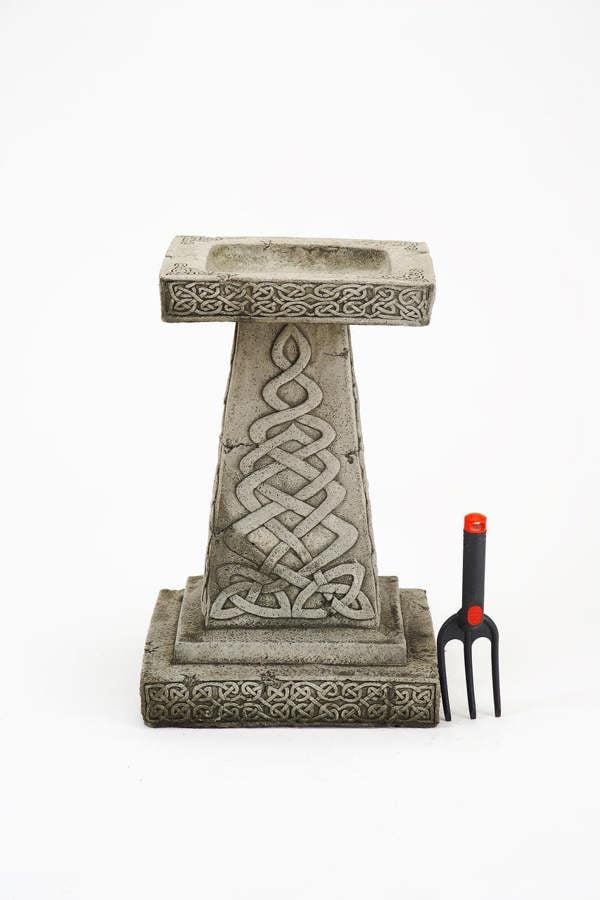 Celtic style Birdbath with Square Top