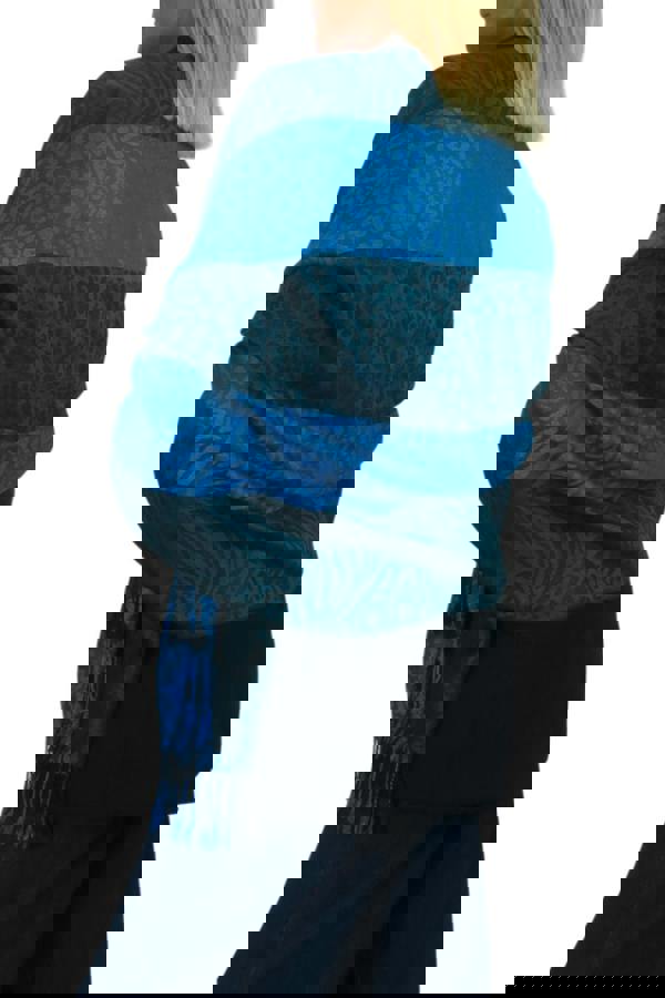 Paulo Due Block Stripe Animal Print Scarf