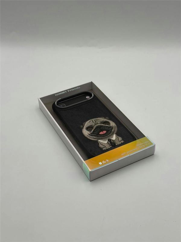 Nimmy Friends Nimmy Big Eye Cute Pet Pug Dog Case with MagSafe for iPhone 17 Air 6.5" Black Grey - N-XDY-IP17-AIR-09-A